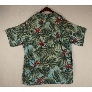 Vintage Hilo Hattie Shirt Floral Birds Of Paradise Monstera Tropical Leaf XL